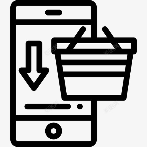 网上商店网上购物25线性图标svg_新图网 https://ixintu.com 线性 网上商店 网上购物25