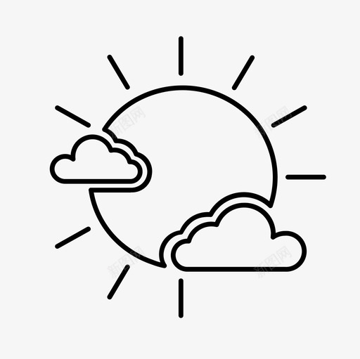 太阳云晴天天气图标svg_新图网 https://ixintu.com 天气 太阳云 晴天 汽车接口