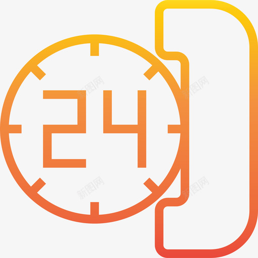 24小时电话3梯度图标svg_新图网 https://ixintu.com 24小时 梯度 电话3