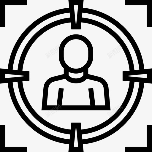 目标军用17直线型图标svg_新图网 https://ixintu.com 军用17 目标 直线型