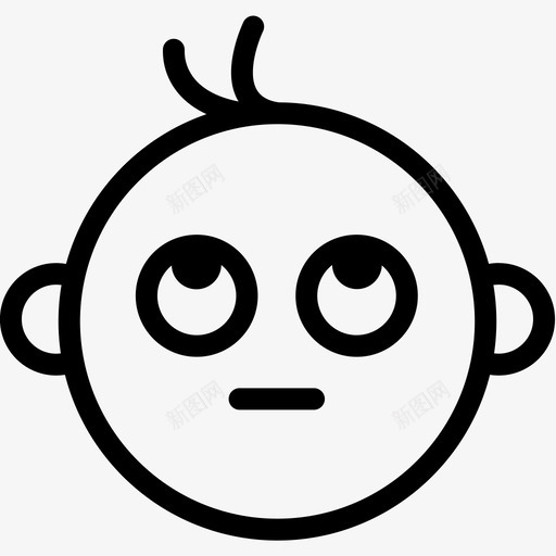 滚动的眼睛婴儿孩子图标svg_新图网 https://ixintu.com 婴儿 婴儿表情线 孩子 情绪 滚动的眼睛 表情符号