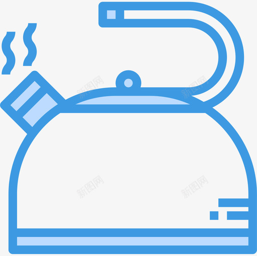 家用蓝色水壶图标svg_新图网 https://ixintu.com 家用蓝色水壶