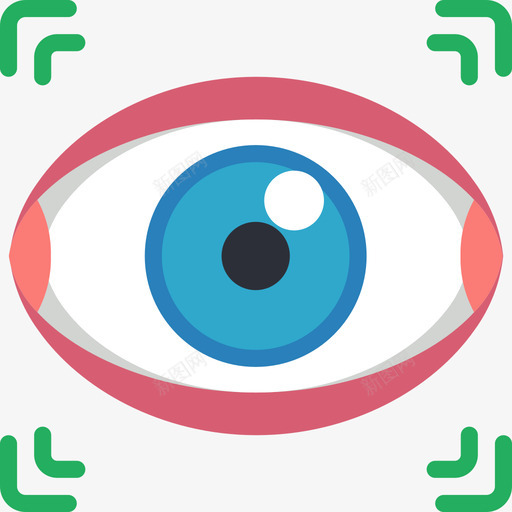 眼睛扫描生物识别3平面图标svg_新图网 https://ixintu.com 平面 生物识别3 眼睛扫描