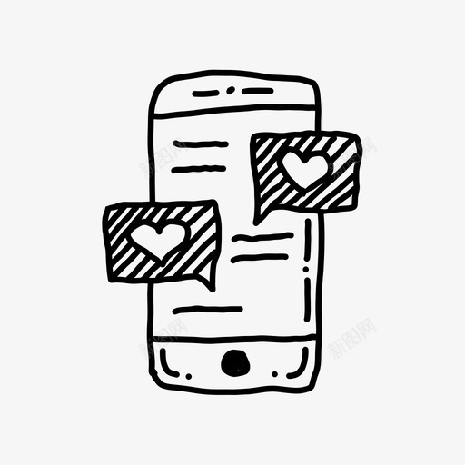 爱的信息涂鸦二月图标svg_新图网 https://ixintu.com 二月 心 情人节 情人节涂鸦 涂鸦 爱的信息 素描