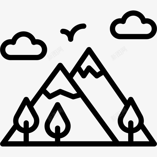 山旅行156直线图标svg_新图网 https://ixintu.com 山 旅行156 直线