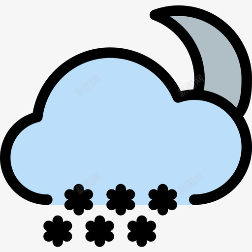 雪173号天气线形颜色图标svg_新图网 https://ixintu.com 173号天气 线形颜色 雪