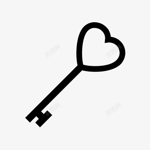 钥匙心形爱情和浪漫图标svg_新图网 https://ixintu.com 工具和器具 心形 情人节 浪漫 爱情和浪漫 钥匙