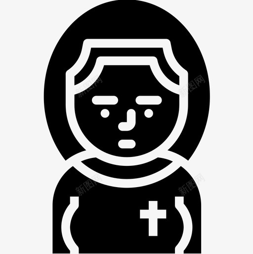 牧师职业女性化身2填充图标svg_新图网 https://ixintu.com 填充 牧师 职业女性化身2