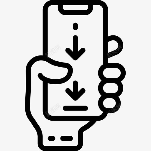 智能手机手持2线性图标svg_新图网 https://ixintu.com 手持2 智能手机 线性