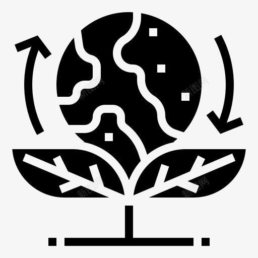 绿色世界地球生态图标svg_新图网 https://ixintu.com 地球 拯救世界字形 植物 生态 绿色世界