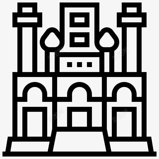 塔扎皮尔莫亚克建筑地标图标svg_新图网 https://ixintu.com 地标 地标2线 塔扎皮尔莫亚克 建筑