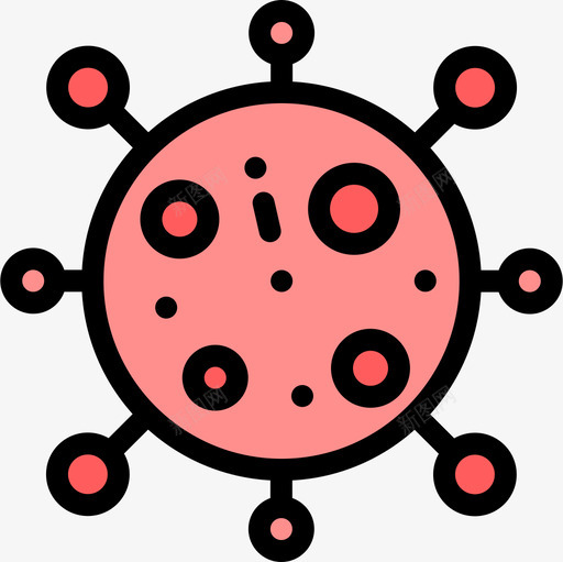 病毒生物学2线状颜色图标svg_新图网 https://ixintu.com 生物学2 病毒 线状颜色