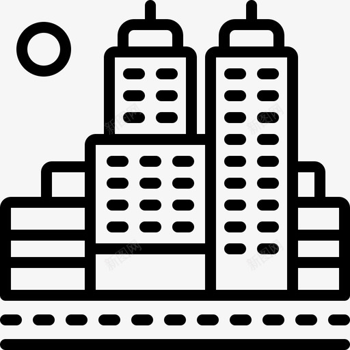城市建筑郊区图标svg_新图网 https://ixintu.com 城市 城镇 建筑 郊区