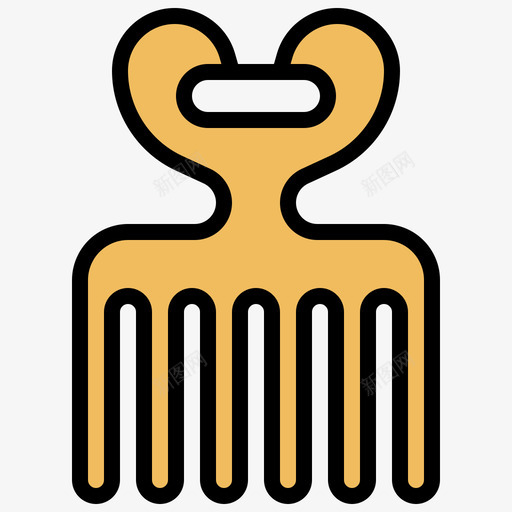 梳非洲符号黄色阴影图标svg_新图网 https://ixintu.com 梳 非洲符号 黄色阴影