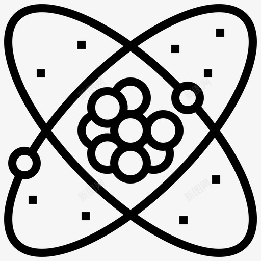 原子化学元素图标svg_新图网 https://ixintu.com 元素 化学 原子 最小 核元素线 正
