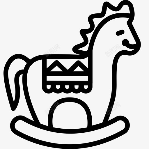 木制手工马图标svg_新图网 https://ixintu.com 手工 木制 玩具 马