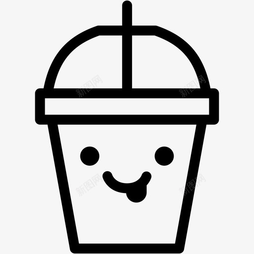 调皮饮料杯子图标svg_新图网 https://ixintu.com 情绪 杯子 表情符号 调皮 饮料 饮料表情线