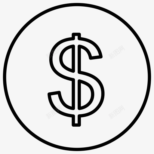 一美元硬币现金钱图标svg_新图网 https://ixintu.com 一美元硬币 付款 现金 钱