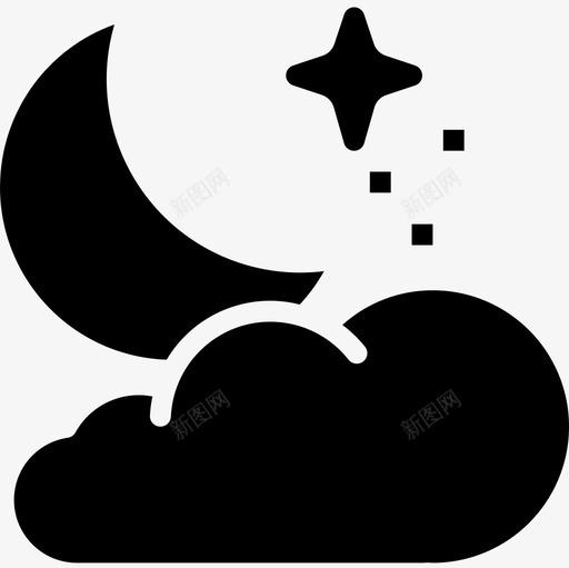 夜晚天气150固体图标svg_新图网 https://ixintu.com 固体 夜晚 天气150