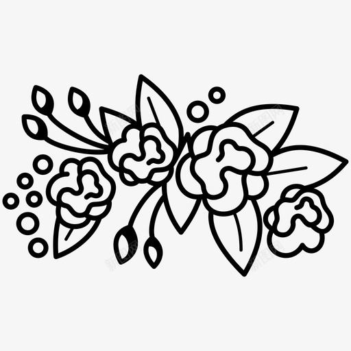 花环开花春花图标svg_新图网 https://ixintu.com 婚礼 开花 春天 春花 花环