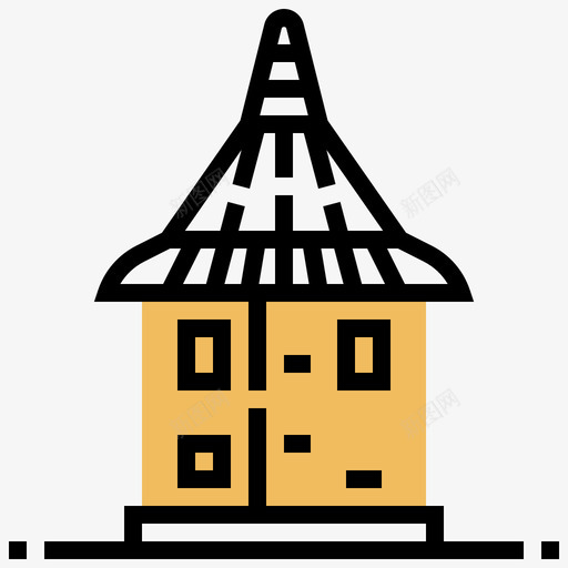 泥屋非洲象征黄影图标svg_新图网 https://ixintu.com 泥屋 非洲象征 黄影