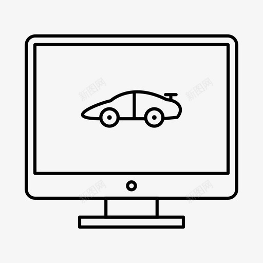 跑车液晶显示屏赛车图标svg_新图网 https://ixintu.com 交通工具 液晶显示屏 赛车 跑车 车辆