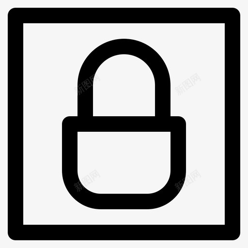 锁层图标svg_新图网 https://ixintu.com 安全 层 方形 设计 设计轮廓 锁
