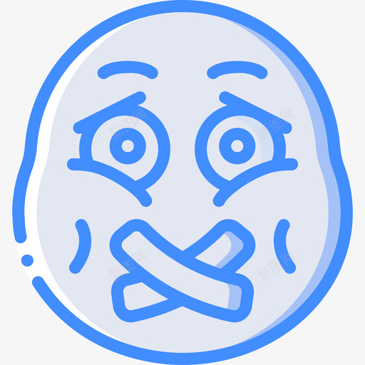 静音表情符号30蓝色图标svg_新图网 https://ixintu.com 蓝色 表情符号30 静音