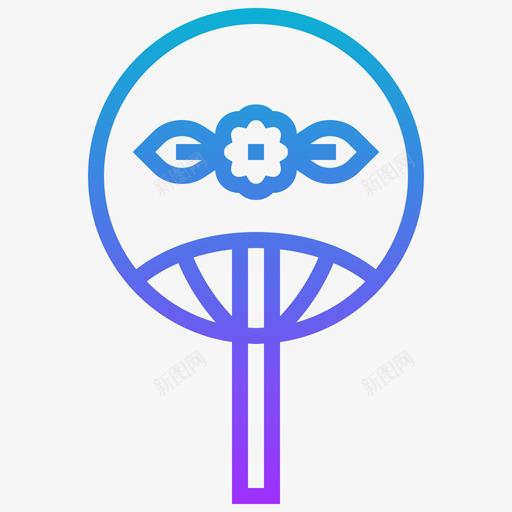 扇子中国符号梯度图标svg_新图网 https://ixintu.com 中国符号 扇子 梯度