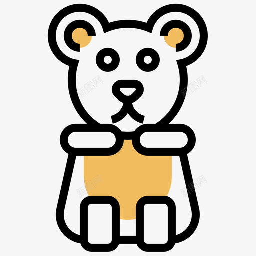 小熊软糖糖3黄影子图标svg_新图网 https://ixintu.com 小熊软糖糖3黄影子