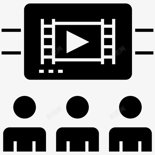 电影院电影放映视频图标svg_新图网 https://ixintu.com 数字经济字形图标 电影放映 电影院 观看电影 视频 视频观看