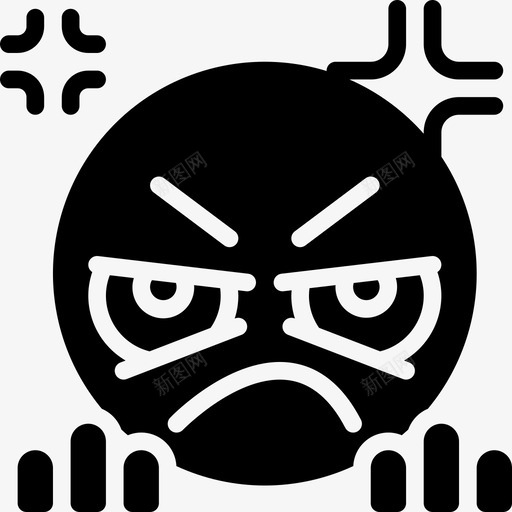 愤怒表情28填充图标svg_新图网 https://ixintu.com 填充 愤怒 表情28