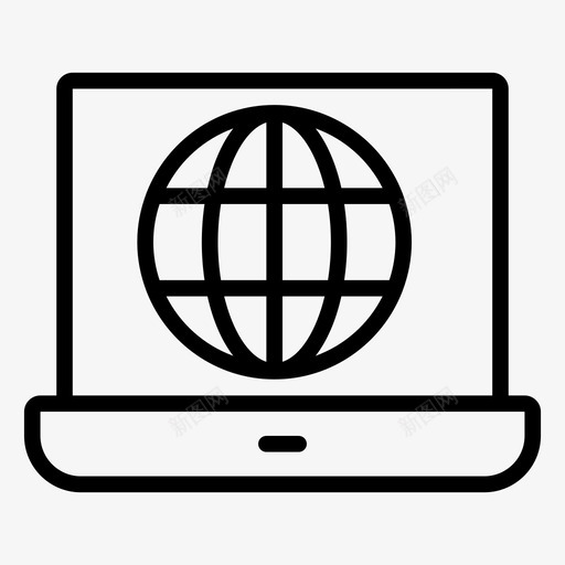 浏览器全球互联网图标svg_新图网 https://ixintu.com 互联网 互联网和数字营销线图标 全球 在线 浏览器 笔记本电脑