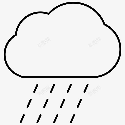 大雨降水降雨图标svg_新图网 https://ixintu.com 大雨 天气轮廓图标 降水 降雨