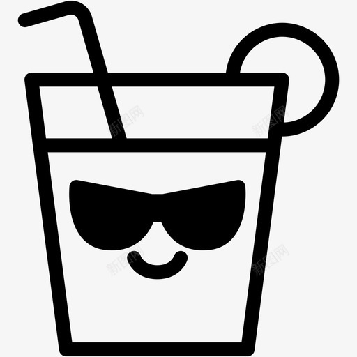 酷饮料表情符号图标svg_新图网 https://ixintu.com 情绪 橙汁 橙汁表情线 表情符号 酷 饮料