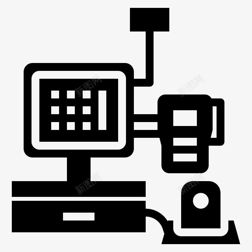 pos收银机无现金图标svg_新图网 https://ixintu.com pos 商店 扫描仪 收银机 无现金 无现金社会标志 销售