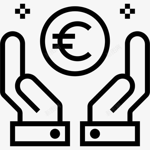 欧元金融81线性图标svg_新图网 https://ixintu.com 欧元 线性 金融81