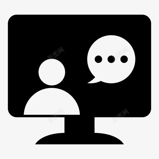 咨询计算机互联网图标svg_新图网 https://ixintu.com 互联网 咨询 在线 在线课程 学校 计算机
