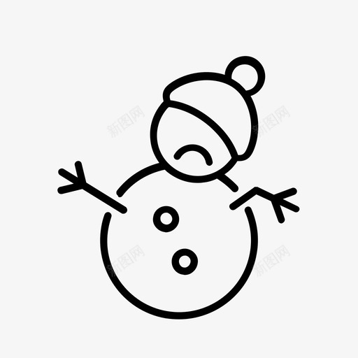 悲伤的雪人寒冷融化图标svg_新图网 https://ixintu.com 冬天 天气 寒冷 悲伤的雪人 融化