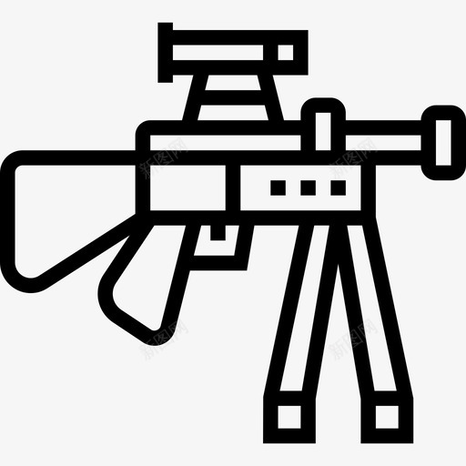 步枪军用17直线型图标svg_新图网 https://ixintu.com 军用17 步枪 直线型