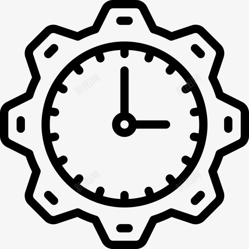 时钟时间管理29线性图标svg_新图网 https://ixintu.com 时钟 时间管理29 线性