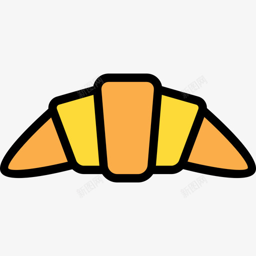 羊角面包食品87线性颜色图标svg_新图网 https://ixintu.com 线性颜色 羊角面包 食品87
