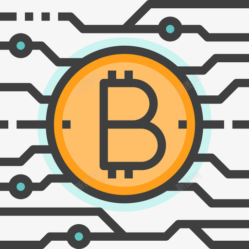 比特币加密货币区块链2线性颜色图标svg_新图网 https://ixintu.com 加密货币区块链2 比特币 线性颜色