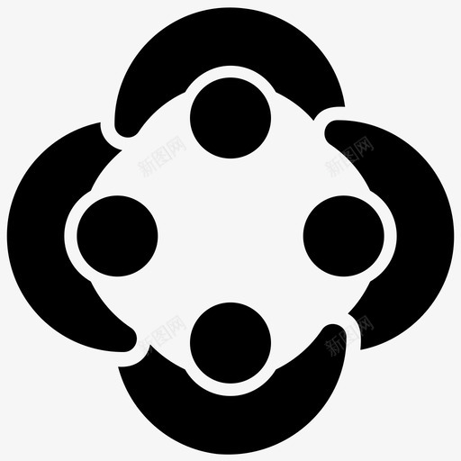 会议协作社区图标svg_新图网 https://ixintu.com 人员 人员组和社区符号字形图标 会议 协作 团队 用户 社区