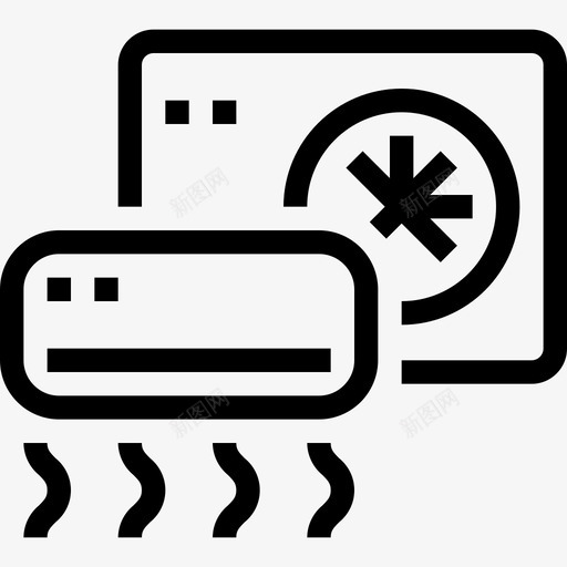 空调家用电器7线性图标svg_新图网 https://ixintu.com 家用电器7 空调 线性