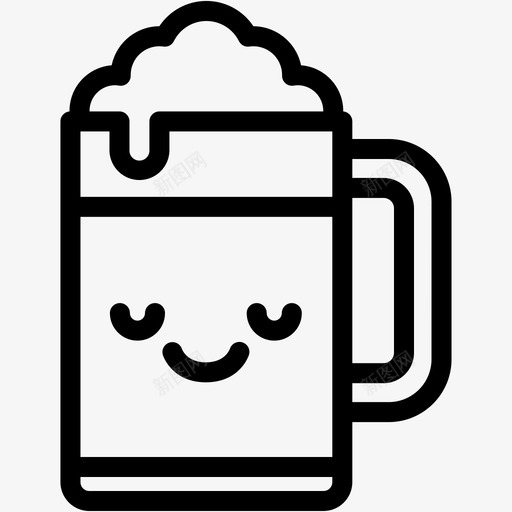和平啤酒饮料图标svg_新图网 https://ixintu.com 和平 啤酒 啤酒表情线 情绪 表情符号 饮料