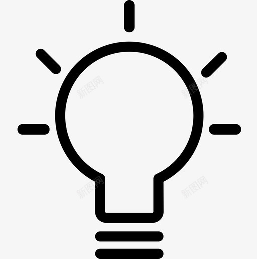 灯泡科学60线性图标svg_新图网 https://ixintu.com 灯泡 科学60 线性