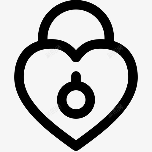 锁心爱安全图标svg_新图网 https://ixintu.com 安全 情人节 爱 锁心