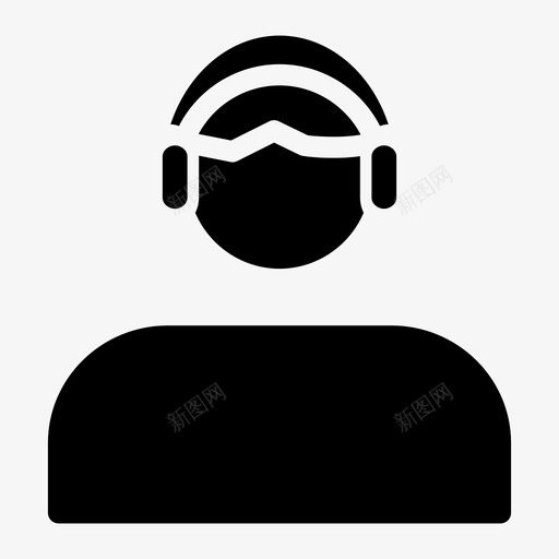 服务联系我们员工图标svg_新图网 https://ixintu.com 员工 支持 服务 用户 网络托管字形图标 耳机 联系我们