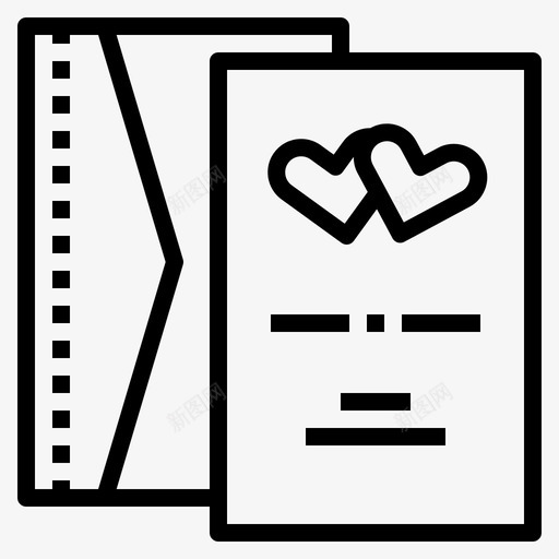 结婚卡请柬爱情图标svg_新图网 https://ixintu.com 婚姻 爱情 结婚卡 请柬